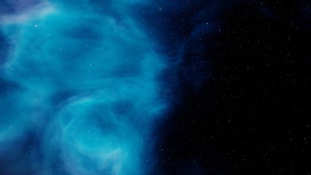 nebula gas cloud in deep outer space, science fiction illustrarion, colorful space background with...