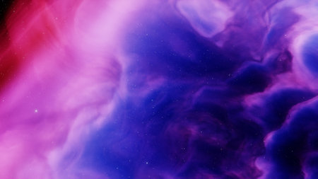 nebula gas cloud in deep outer space, science fiction illustrarion, colorful space background with stars 3d renderの写真素材