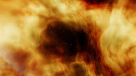 nebula gas cloud in deep outer space, science fiction illustrarion, colorful space background with stars 3d renderの写真素材