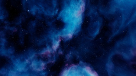 nebula gas cloud in deep outer space, science fiction illustrarion, colorful space background with...