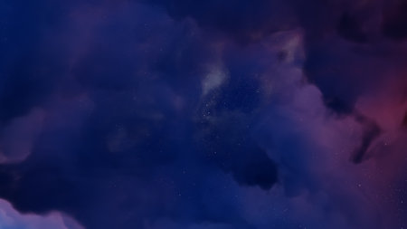 nebula gas cloud in deep outer space, science fiction illustrarion, colorful space background with stars 3d renderの写真素材