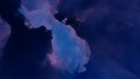 nebula gas cloud in deep outer space, science fiction illustrarion, colorful space background with stars 3d renderの写真素材