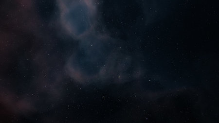 nebula gas cloud in deep outer space, science fiction illustrarion, colorful space background with stars 3d renderの写真素材
