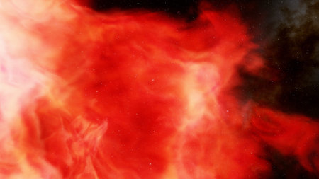 nebula gas cloud in deep outer space, science fiction illustrarion, colorful space background with stars 3d renderの写真素材