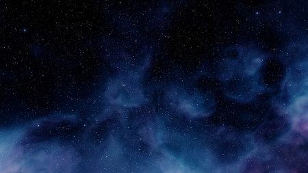 nebula gas cloud in deep outer space, science fiction illustrarion, colorful space background with stars 3d renderの写真素材
