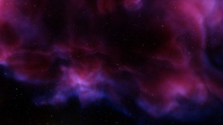 nebula gas cloud in deep outer space, science fiction illustrarion, colorful space background with stars 3d renderの写真素材