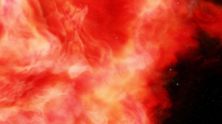 nebula gas cloud in deep outer space, science fiction illustrarion, colorful space background with stars 3d renderの写真素材