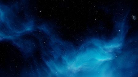 nebula gas cloud in deep outer space, science fiction illustrarion, colorful space background with...