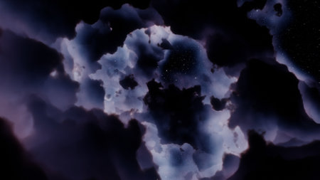 nebula gas cloud in deep outer space, science fiction illustrarion, colorful space background with stars 3d renderの写真素材