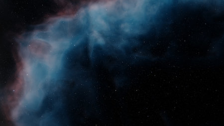 nebula gas cloud in deep outer space, science fiction illustrarion, colorful space background with stars 3d renderの写真素材