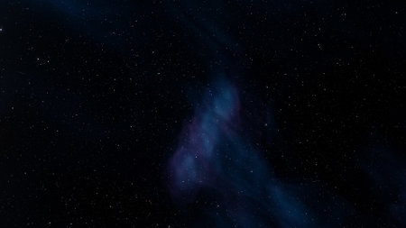 nebula gas cloud in deep outer space, science fiction illustrarion, colorful space background with stars 3d renderの写真素材
