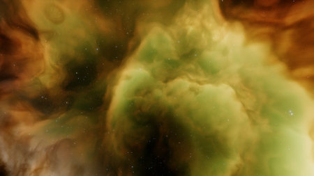nebula gas cloud in deep outer space, science fiction illustrarion, colorful space background with...