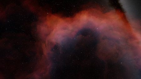 nebula gas cloud in deep outer space, science fiction illustrarion, colorful space background with stars 3d renderの写真素材