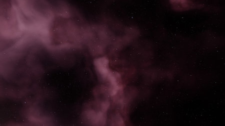 nebula gas cloud in deep outer space, science fiction illustrarion, colorful space background with stars 3d renderの写真素材