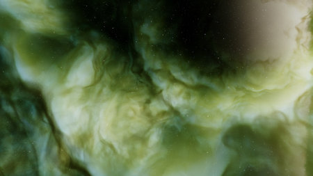 nebula gas cloud in deep outer space, science fiction illustrarion, colorful space background with stars 3d renderの写真素材
