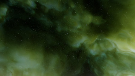 nebula gas cloud in deep outer space, science fiction illustrarion, colorful space background with stars 3d renderの写真素材