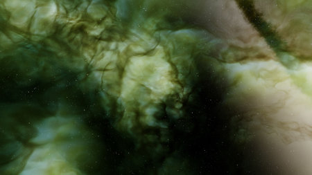 nebula gas cloud in deep outer space, science fiction illustrarion, colorful space background with...