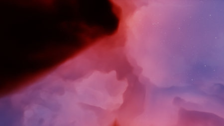 nebula gas cloud in deep outer space, science fiction illustrarion, colorful space background with...