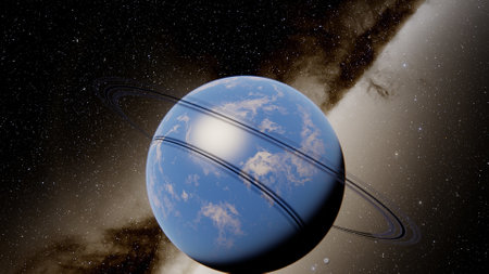 super-earth planet, realistic exoplanet, planet suitable for colonization, earth-like planet in far...