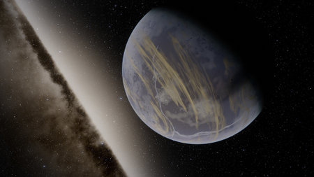 Planets and galaxy, science fiction wallpaper. Beauty of deep space. Billions of galaxy in the universe Cosmic art background 3d renderの写真素材