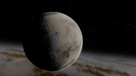 super-earth planet, realistic exoplanet, planet suitable for colonization, earth-like planet in far...