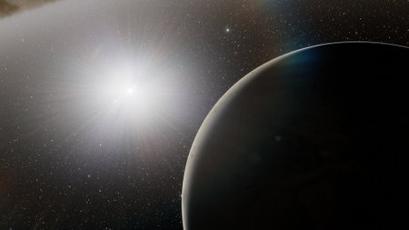 super-earth planet, realistic exoplanet, planet suitable for colonization, earth-like planet in far...