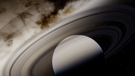 Planets and galaxy, science fiction wallpaper. Beauty of deep space. Billions of galaxy in the...
