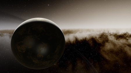 Planets and galaxy, science fiction wallpaper. Beauty of deep space. Billions of galaxy in the...
