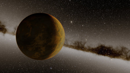 super-earth planet, realistic exoplanet, planet suitable for colonization, earth-like planet in far...