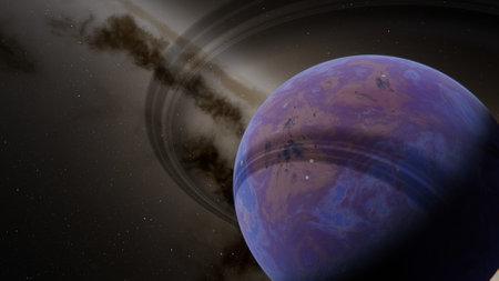 super-earth planet, realistic exoplanet, planet suitable for colonization, earth-like planet in far...