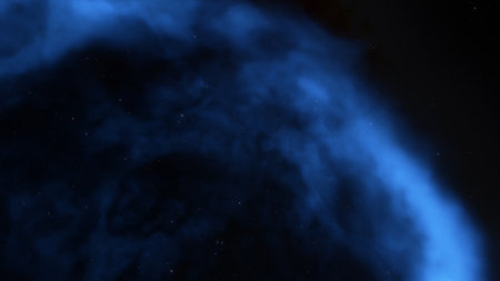 Abstract space background with stars and nebula. Fantasy fractal texture. Digital art. 3D rendering.の写真素材