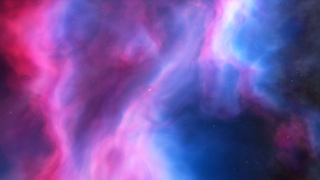 Abstract space background with stars and nebula. Fantasy fractal texture. Digital art. 3D rendering.の写真素材