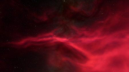 Abstract space background with stars and nebula. Fantasy fractal texture. Digital art. 3D rendering.