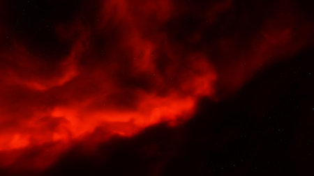 Abstract space background with stars and nebula. Fantasy fractal texture. Digital art. 3D rendering.の写真素材