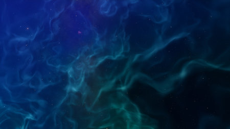 Abstract space background with stars and nebula. Fantasy fractal texture. Digital art. 3D rendering.の写真素材