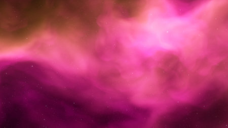 Abstract space background with stars and nebula. Fantasy fractal texture. Digital art. 3D rendering.の写真素材