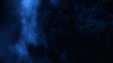 Abstract space background with stars and nebula. Fantasy fractal texture. Digital art. 3D rendering.
