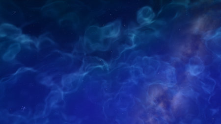 Abstract space background with stars and nebula. Fantasy fractal texture. Digital art. 3D rendering.の写真素材