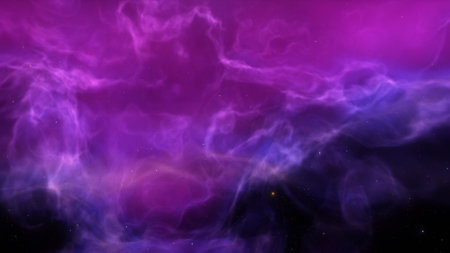 Abstract space background with stars and nebula. Fantasy fractal texture. Digital art. 3D rendering.の写真素材