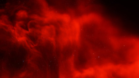 Abstract space background with stars and nebula. Fantasy fractal texture. Digital art. 3D rendering.の写真素材