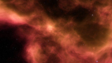 Abstract space background with stars and nebula. Fantasy fractal texture. Digital art. 3D rendering.の写真素材