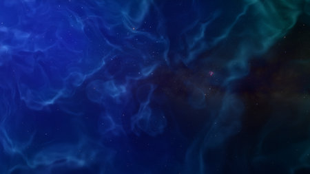Abstract space background with stars and nebula. Fantasy fractal texture. Digital art. 3D rendering.