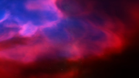 Abstract space background with stars and nebula. Fantasy fractal texture. Digital art. 3D rendering.の写真素材