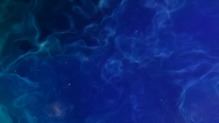 Abstract space background with stars and nebula. Fantasy fractal texture. Digital art. 3D rendering.の写真素材