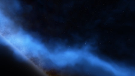 Colorful space galaxy cloud nebula. Stary night cosmos. Universe science astronomy. Supernova background wallpaperの写真素材
