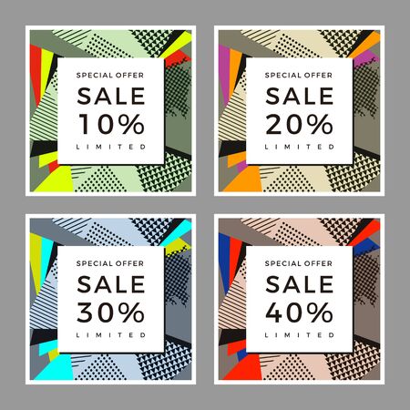 Sale Graphic Square Pop Art Patternのイラスト素材