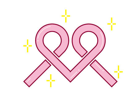 Shinny Ribbon Love Shapeのイラスト素材