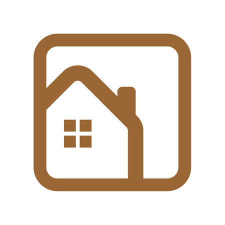 Home Logo Round Square Outlineのイラスト素材