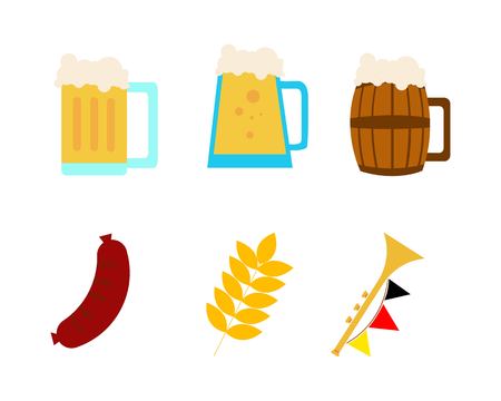 Oktoberfest Items Simple Illustration.のイラスト素材