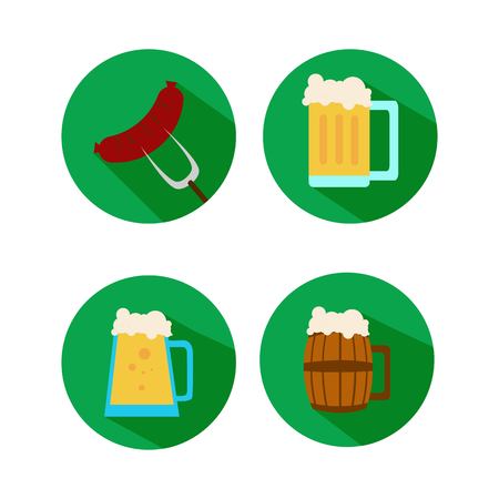 Oktoberfest Round Icon set.のイラスト素材